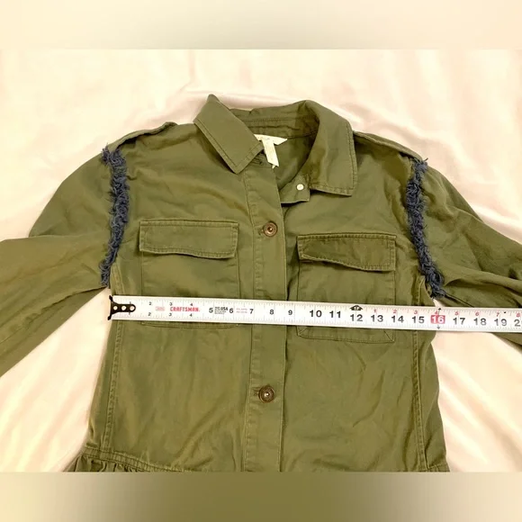 MATILDA JANE Jacket Moments with You Size XS Army Green Pockets Patchwork. - Picture 14 of 14